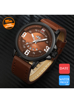 Naviforce Genuine Leather Band Watch For Men, NF9086M
